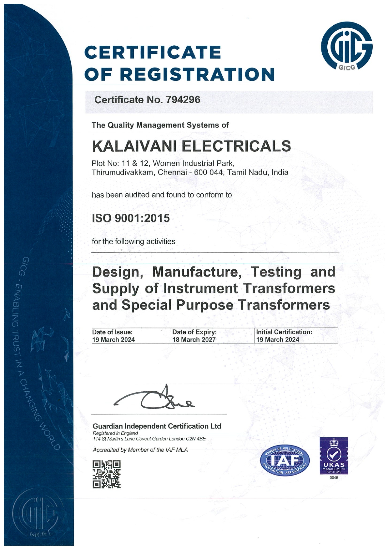 Certificate 1